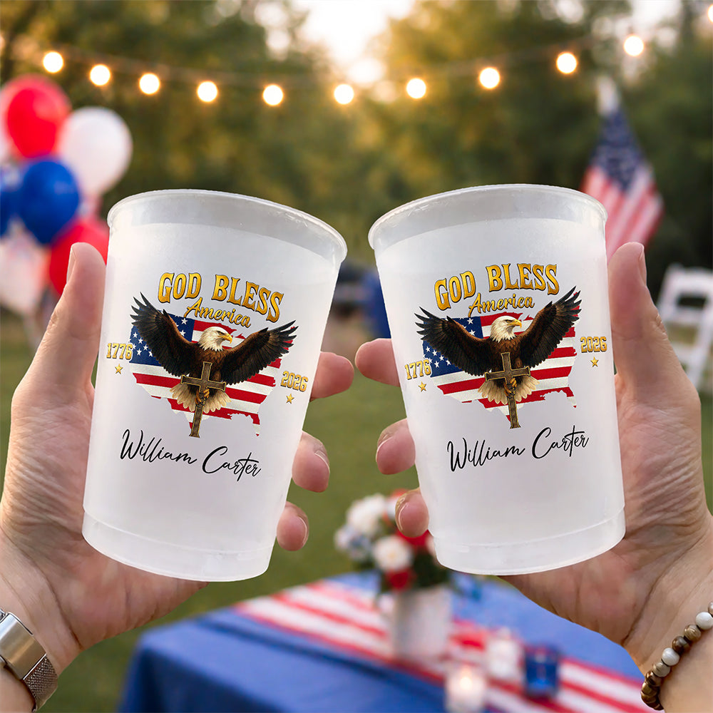 Custom Name God Bless America 1776-2026 250th Anniversary Eagle Cups For Party HO82 902260
