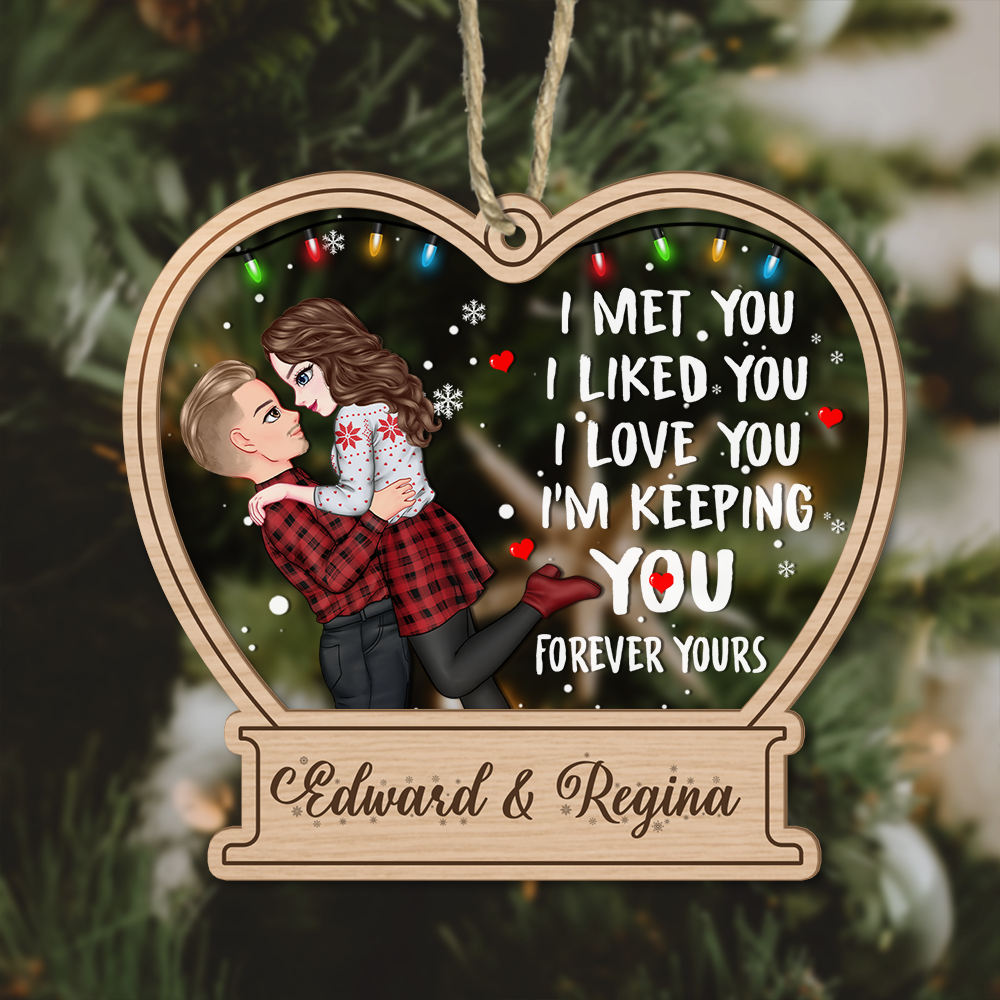 Christmas Couple Forever Yours Gift For Couples Ornament Personalized Gift HO82 893014