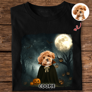 Halloween Cute Peeking Dog On Moon Light Personalized Dark Shirt CH07 899440