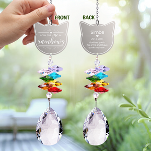 Look For Me In Rainbows Cat Personalized Memorial Rainbow Suncatcher N304 HA75 891440