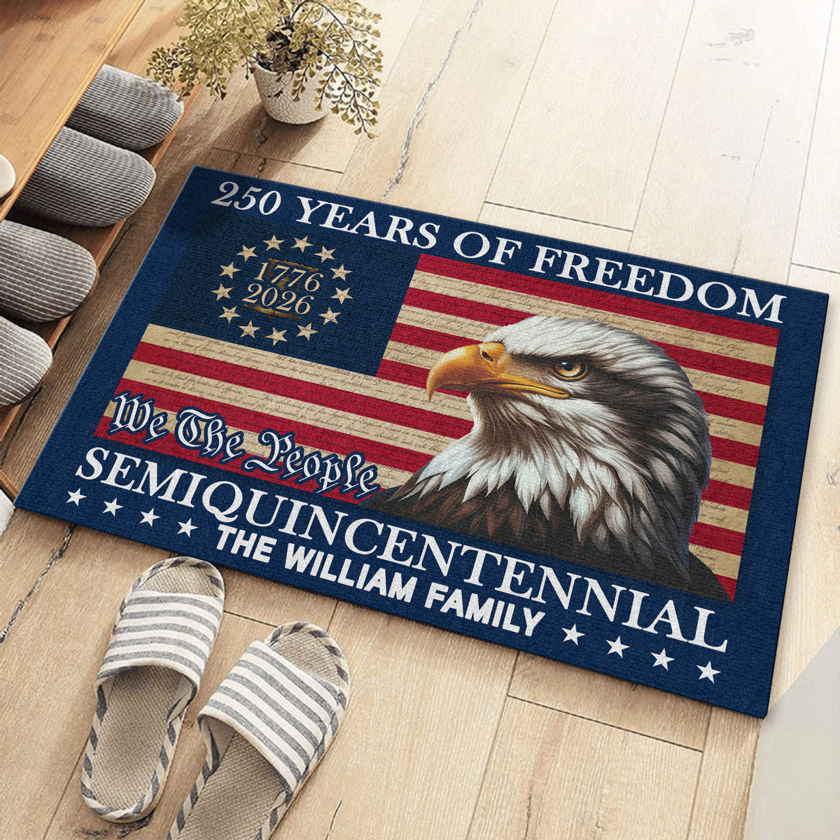 250 Years of Freedom Semiquincentennial Eagle American Flag Doormat CH07 910270