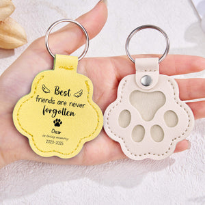 Custom Name Best Friends Are Never Forgotten Leather Paw Keychain LM32 895737