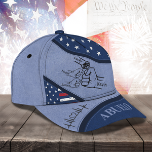 Custom Hands Dad with Kid American Flag Trucker Classic Cap LM32 893489