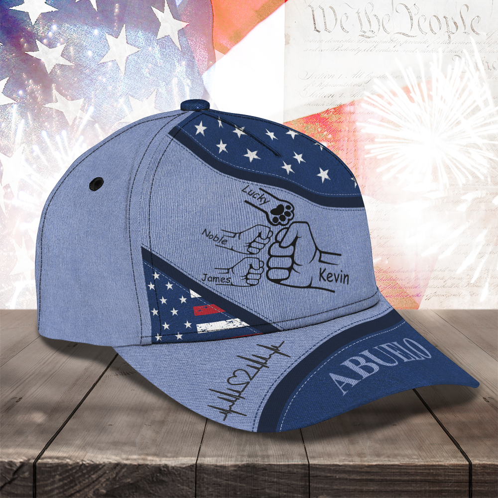 Custom Hands Dad with Kid American Flag Trucker Classic Cap LM32 893489