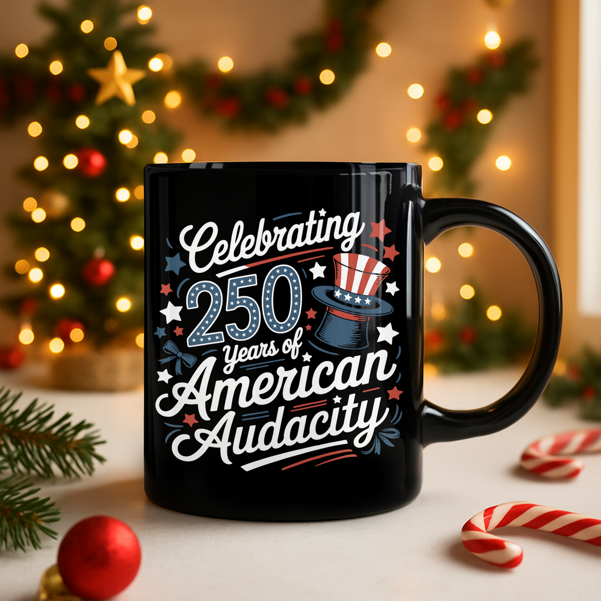 250 Years America 250th Anniversary USA 4th of July Black Mug HO82 894822