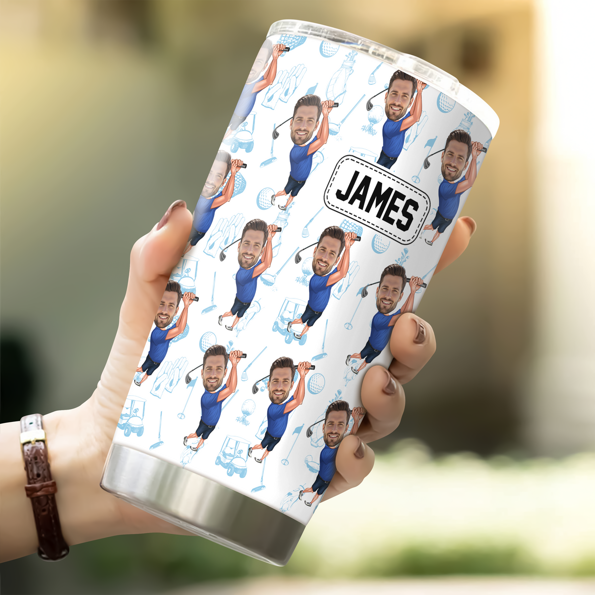 Custom Funny Golfer Photo Fat Tumbler - Golf Lovers Gift HA75 920588