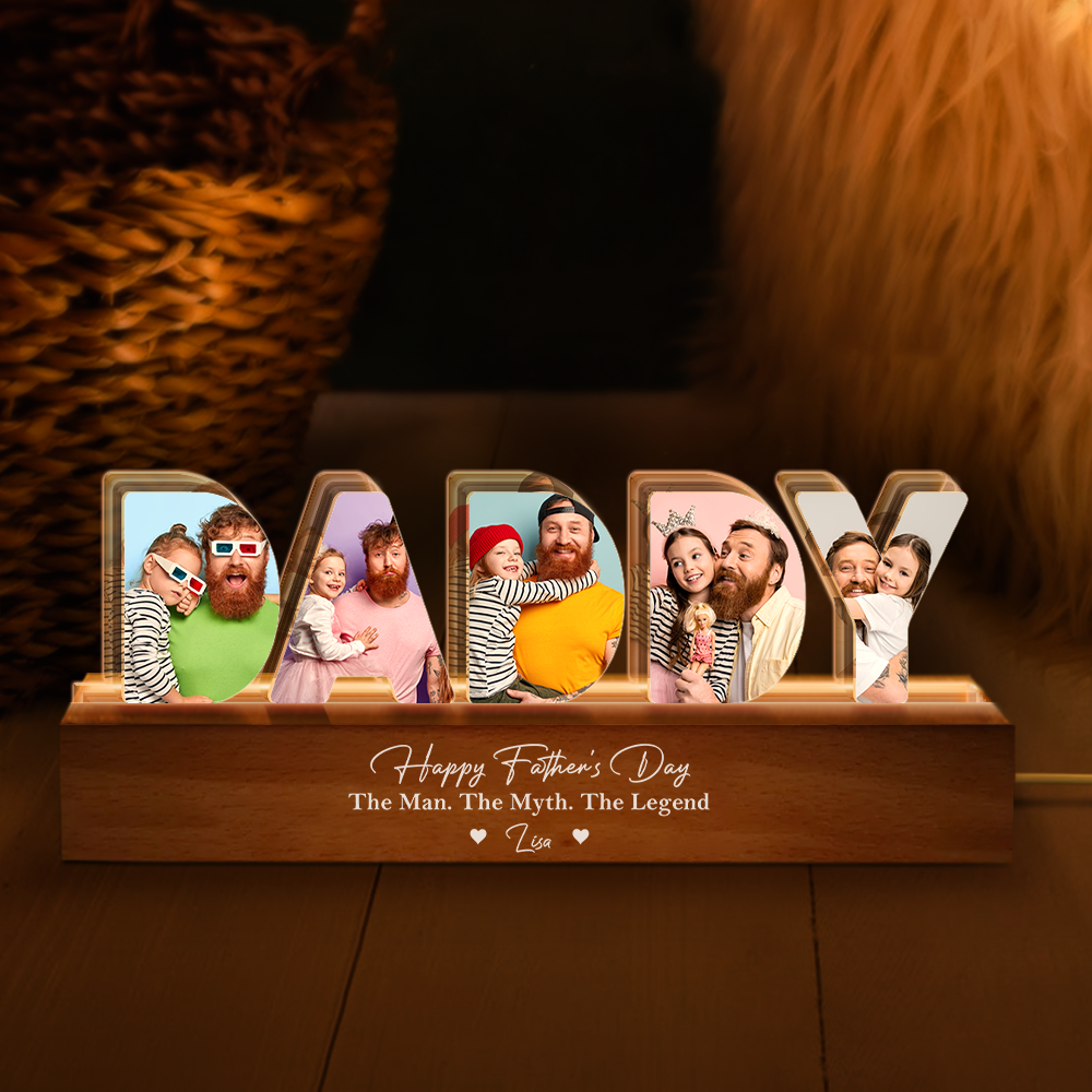 Custom Photo The Best Dad Happy Father's Day - Personalized LED Night Light CH07 895892