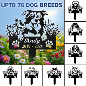 Custom Dog Breed And Name Memorial Garden Stake Personalized Gift TH10 891567