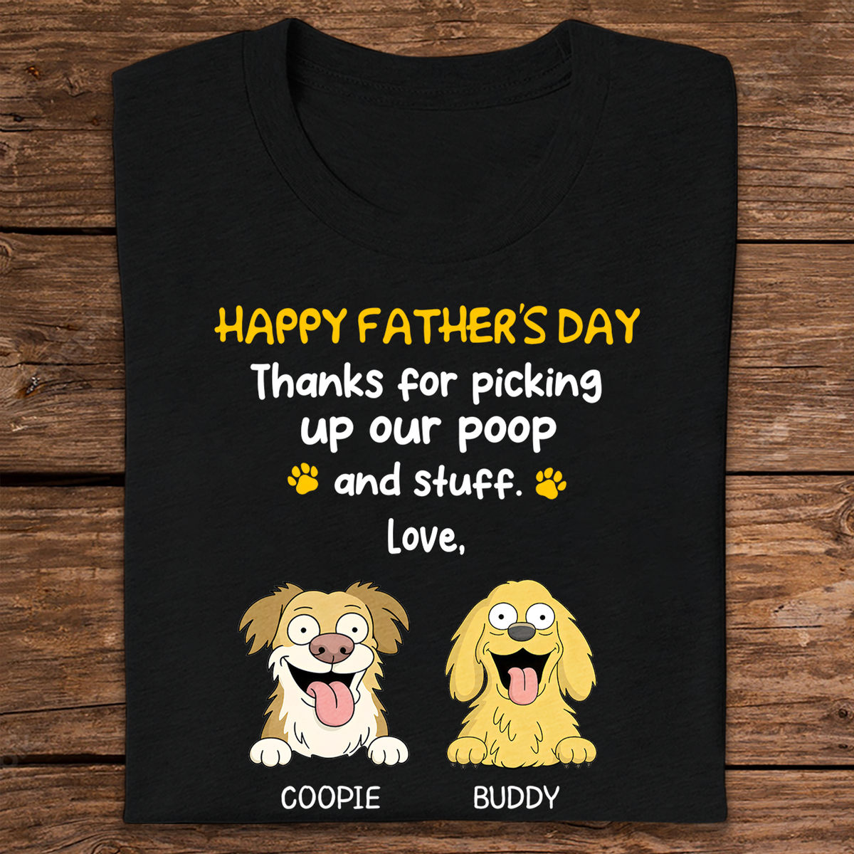 Thank For Picking Up Our Poop Dog Dark Shirt Personalized Gift For Father's Day HO82 893690