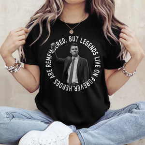 Pray For Legends - Charlie Kirk Lives On Forever Memorial Dark Shirt LM32 65475