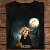 Halloween Cute Peeking Dog On Moon Light Personalized Dark Shirt CH07 899440
