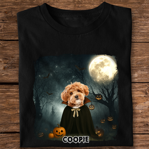 Halloween Cute Peeking Dog On Moon Light Personalized Dark Shirt CH07 899440