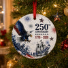 Custom Family Name 250th Anniversary 1776-2026 Eagle America Flag Ceramic Ornament TH10 170785