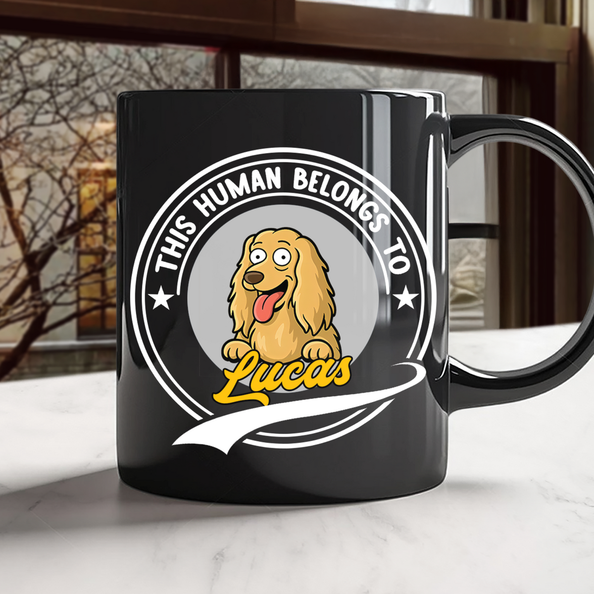 This Human Belongs To Dog Mug TH10 892683