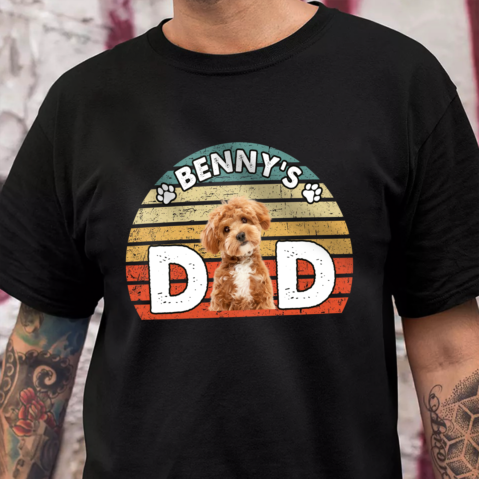 Custom Photo Dog Dad Mom Retro Dark Shirt For Dog Lovers CH07 895868