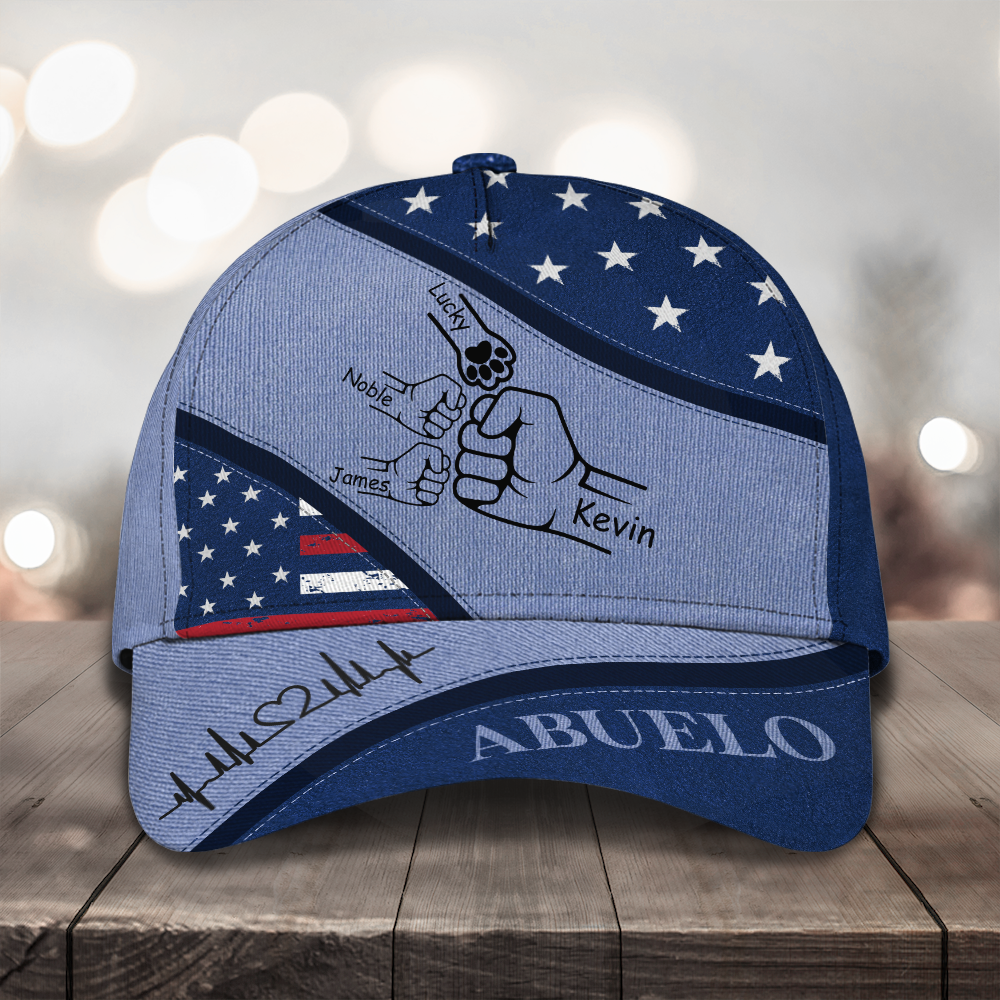 Custom Hands Dad with Kid American Flag Trucker Classic Cap LM32 893489