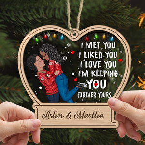 Christmas Couple Forever Yours Gift For Couples Ornament Personalized Gift HO82 893014