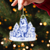 Personalized Name Dog Toile De Jouy Christmas Acrylic Ornament LM32 895045