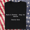 Pray for America: Faith & Freedom Charlie Kirk Christian Dark Shirt LM32 65417