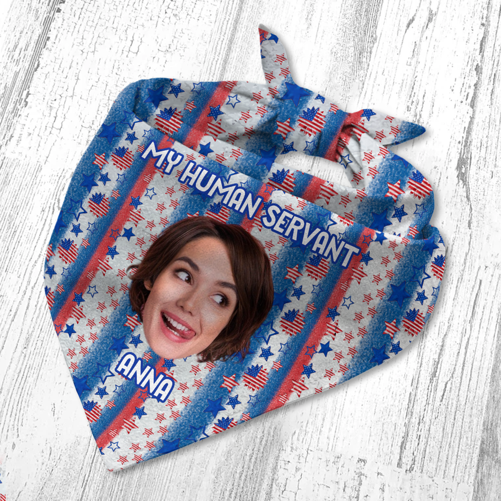 Custom Photo Patriotic Dog Personalized America Flag Bandana Dog Lovers Gifts CH07 896070