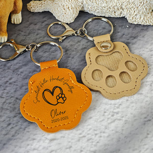 Custom Name Sweetest Hello Hardest Goodbye Leather Paw Keychain LM32 895735
