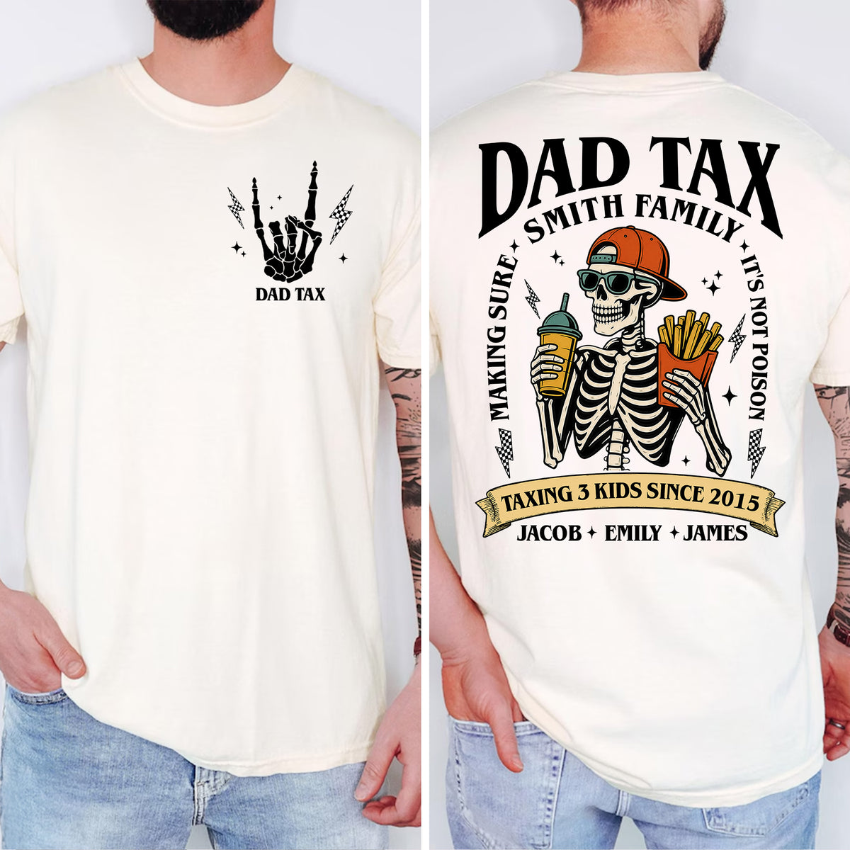 Custom Funny Dad Tax Shirt Back & Front Comfort Shirt - Gift for Father's Day LM32 669063