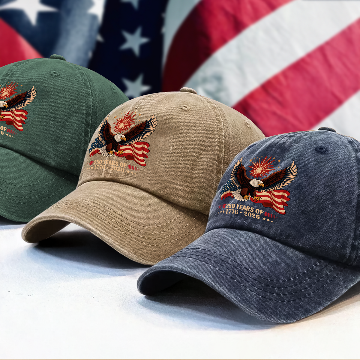 USA 250th Anniversary Hat Patriotic Eagle American Flag 1776-2026 Baseball Cap TH10 896009