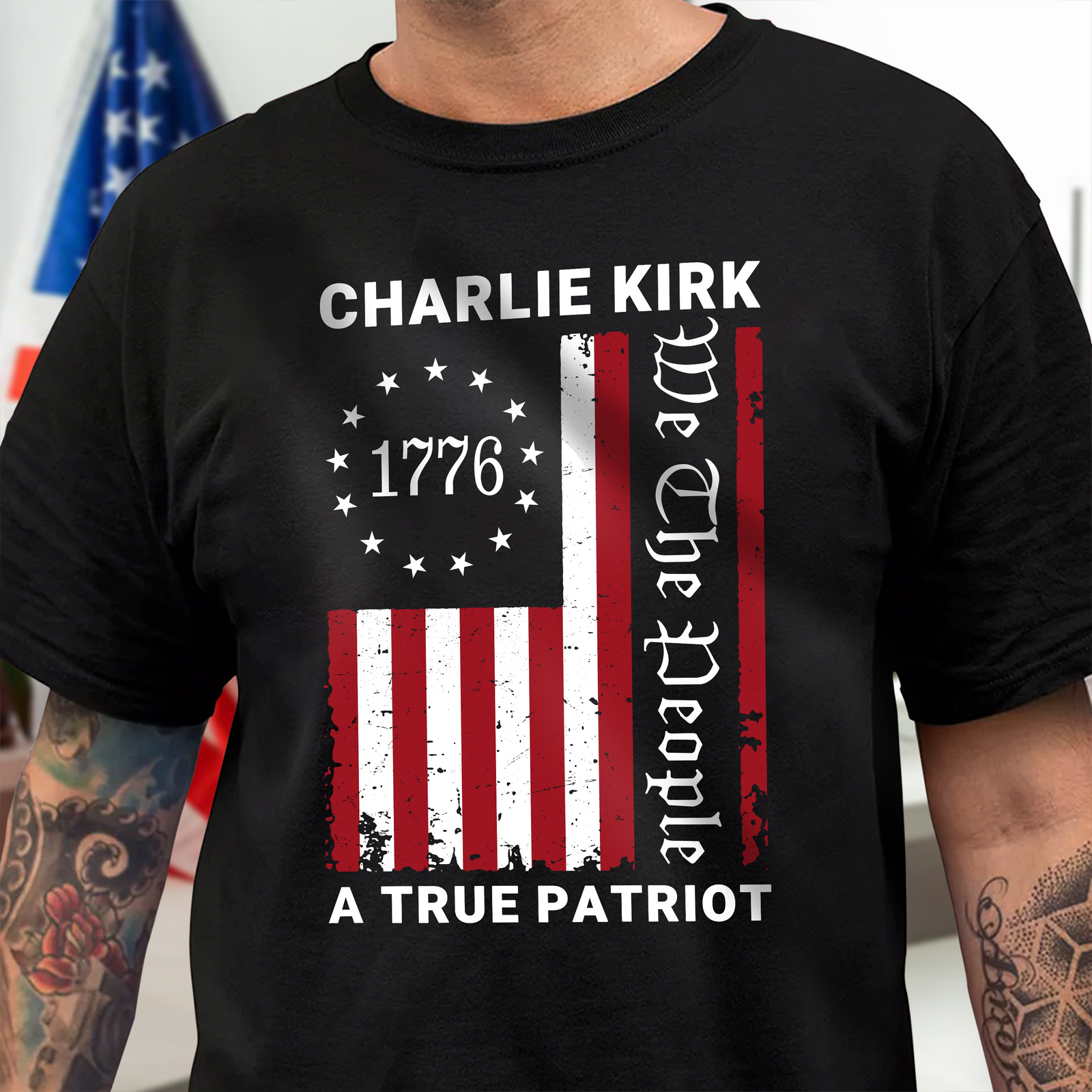 We The People - Pray For Charlie Kirk Memorial Dark Shirt LM32 65467