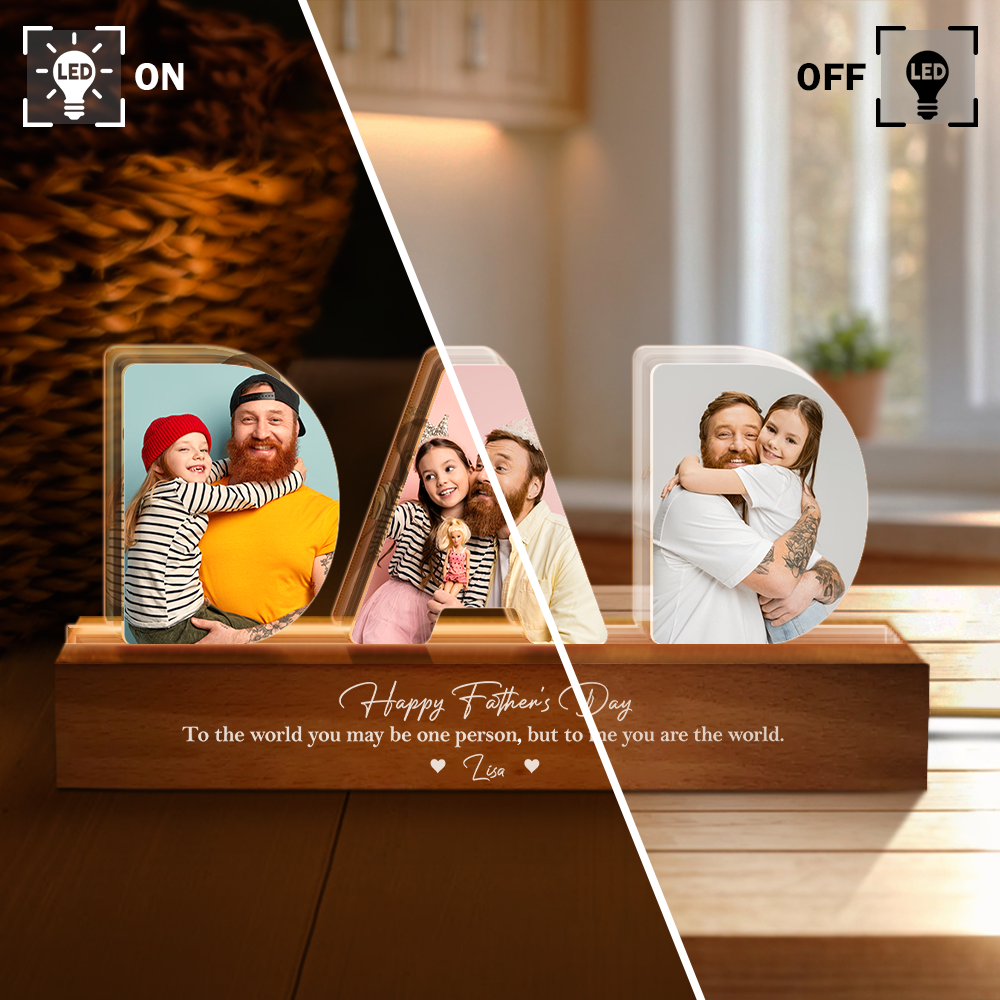 Custom Photo Happy Father's Day LED Night Light HA75 892328