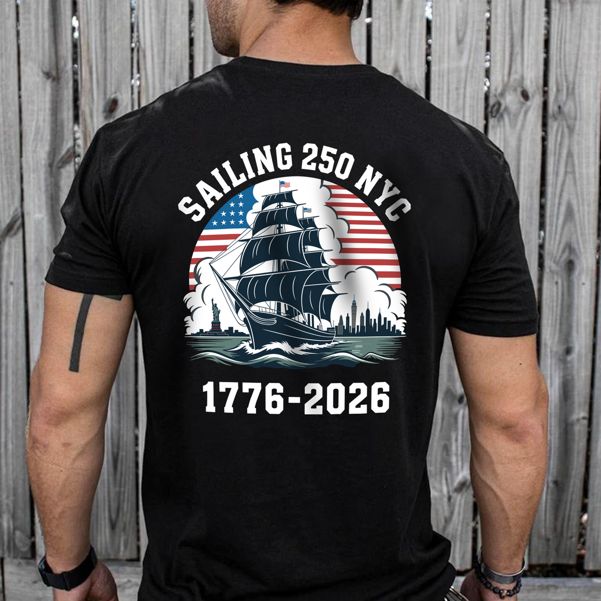 America 250th Anniversary 250 Years NYC USA Back Side Dark Shirt CH07 896736