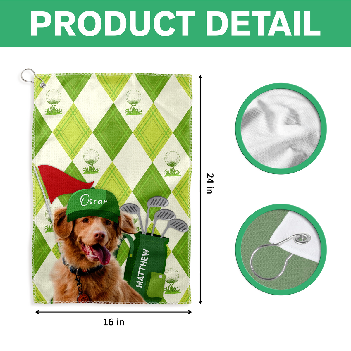 Custom Pet Photo Every Golfer Needs a Loyal Caddie Golf Towel LM32 893603