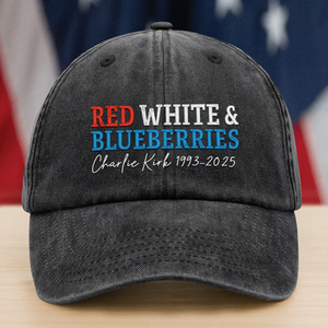 Red, White & Blueberries Charlie Kirk Embroidered Baseball Cap LM32 65747