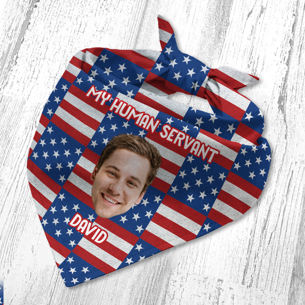 Custom Photo Patriotic Dog Personalized America Flag Bandana Dog Lovers Gifts CH07 896070