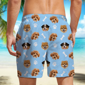 Custom Photo Face Dog With Bone Beach Short TH10 892763