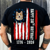 Custom Dog Photo Happy 250 Years Of Freedom Patriot Backside Shirt LM32 895217