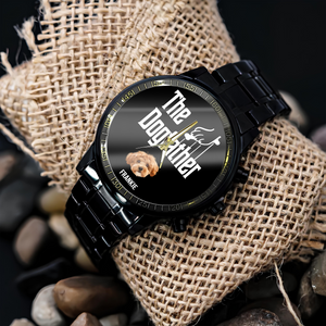 Custom Photo The DogFather For Dog Lovers Dad Men's Wrist Watch LM32 893427