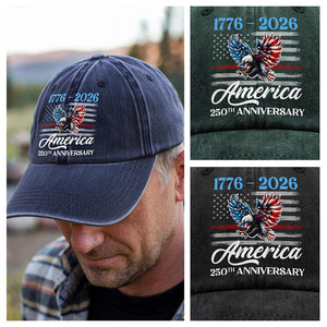 America 250th Anniversary Washed Denim Baseball Cap TH10 896827