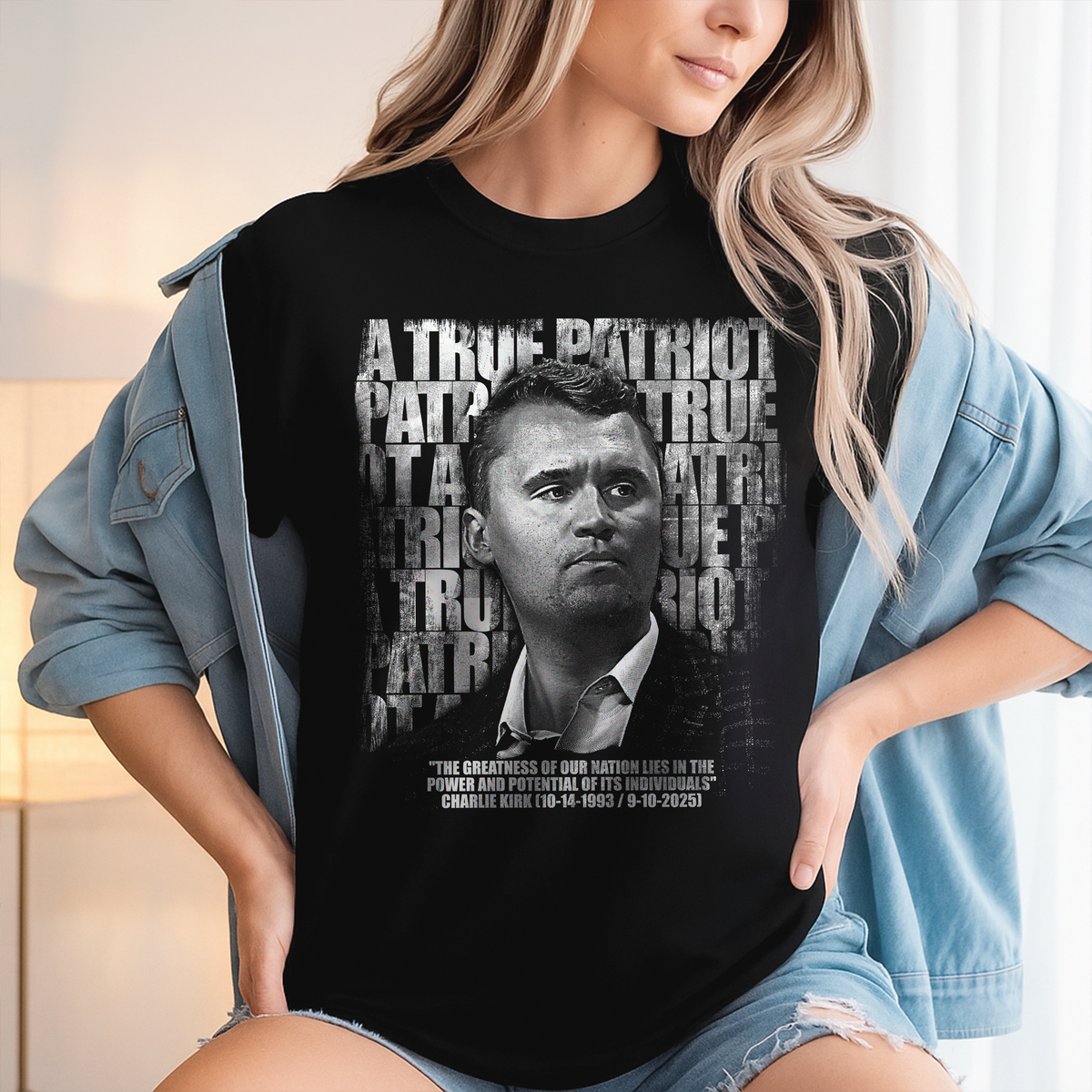 Charlie Kirk Memorial – A True Patriot Tribute Remembrance Dark Shirt LM32 65525
