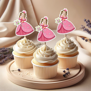 Custom Photo Princess Cupcake Toppers Personalized Birthday Gift Princess Party Decor CH07 895436