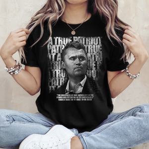 Charlie Kirk Memorial – A True Patriot Tribute Remembrance Dark Shirt LM32 65525