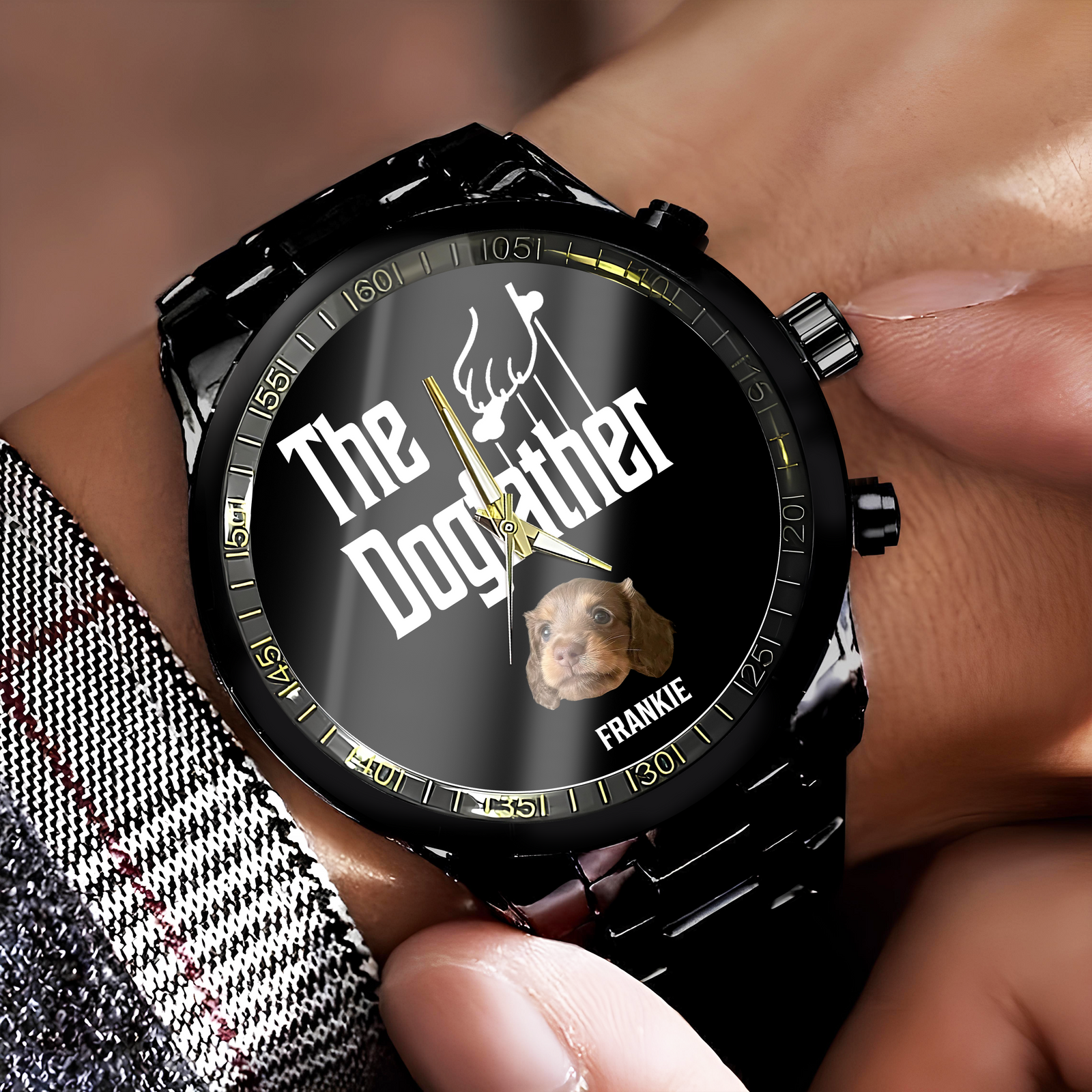 Custom Photo The DogFather For Dog Lovers Dad Men's Wrist Watch LM32 893427