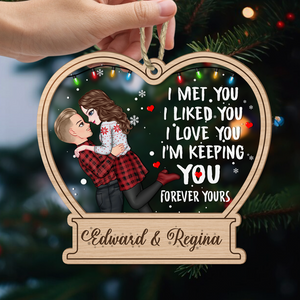 Christmas Couple Forever Yours Gift For Couples Ornament Personalized Gift HO82 893014