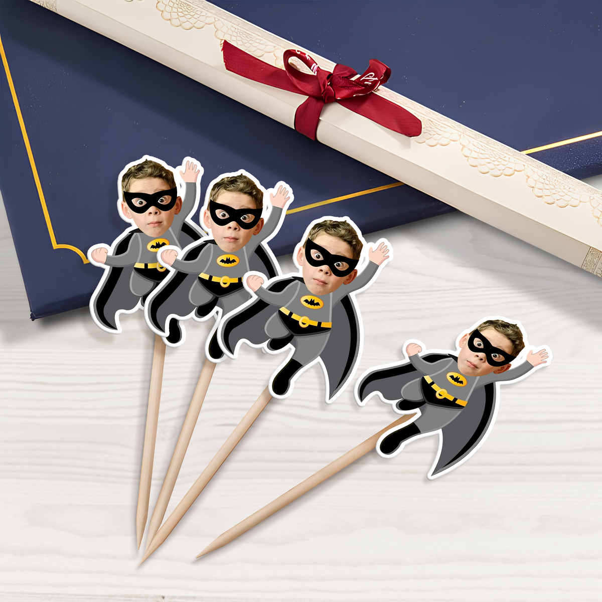 Custom Superheroes Photo Cupcake Toppers Peronalized Birthday Gift CH07 895348