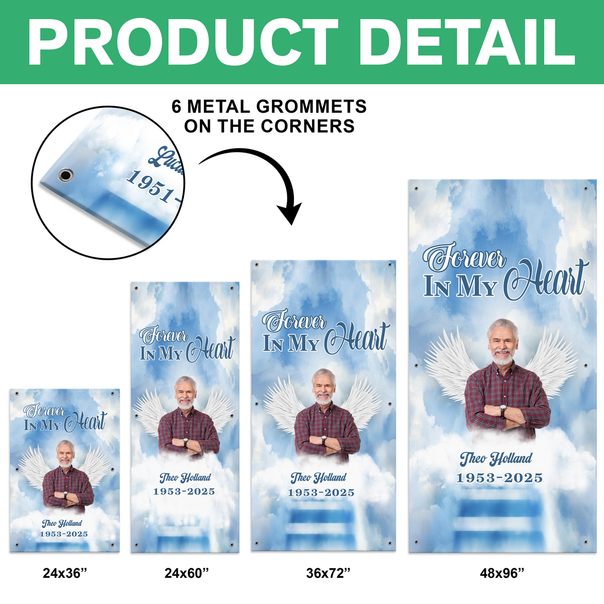 Custom Photo Forever In My Heart Memorial Heaven Grave Blanket TH10 892543