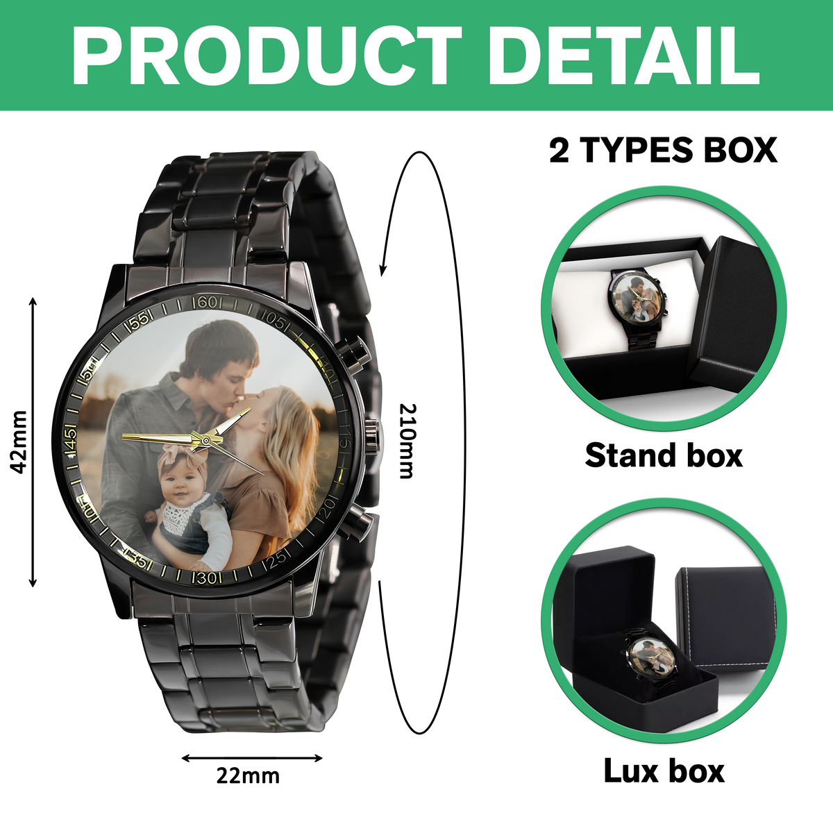 Custom Family Photo Men's Wrist Watch Father's Day Gift HA75 892332