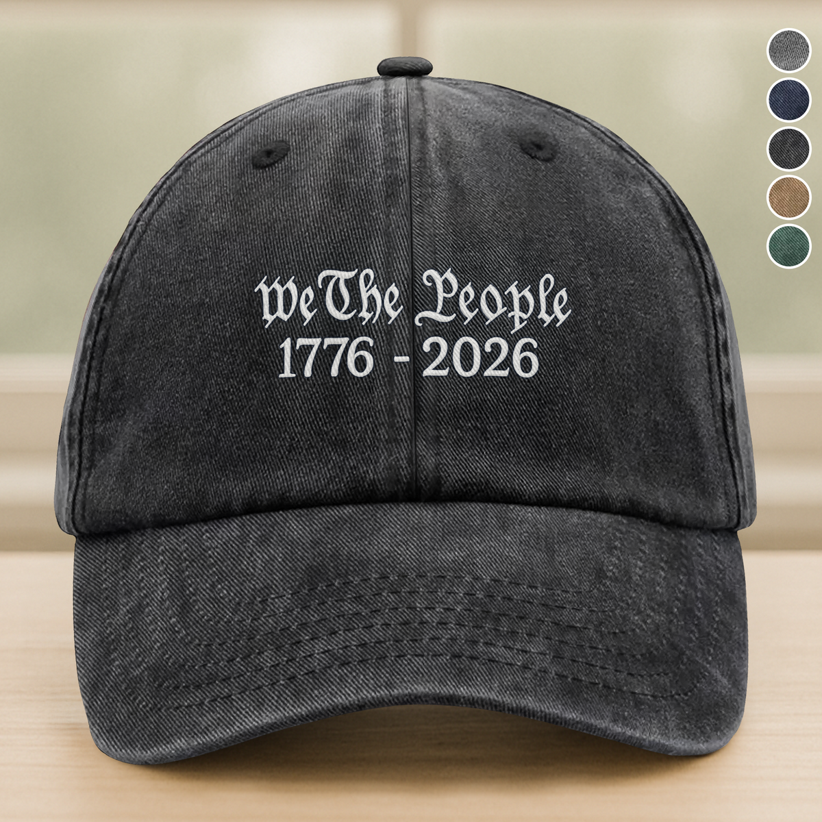 We The People America 250 Years 1776 - 2016 Washed Denim Baseball Cap LM32 895175