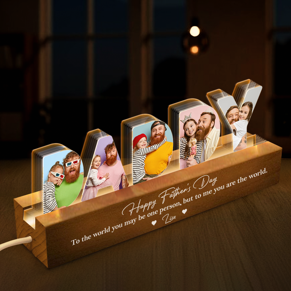 Custom Photo Happy Father's Day LED Night Light HA75 892328