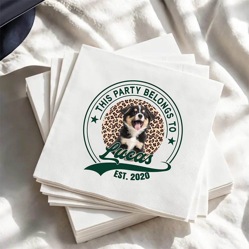 Personalized This Party Belongs To Dog Cat Napkins For Party Decor HO82 902214