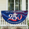 Custom Name Patriotic 250th Anniversary God Bless America 1776-2026 Non-Pleated Fan Flag HO82 902802