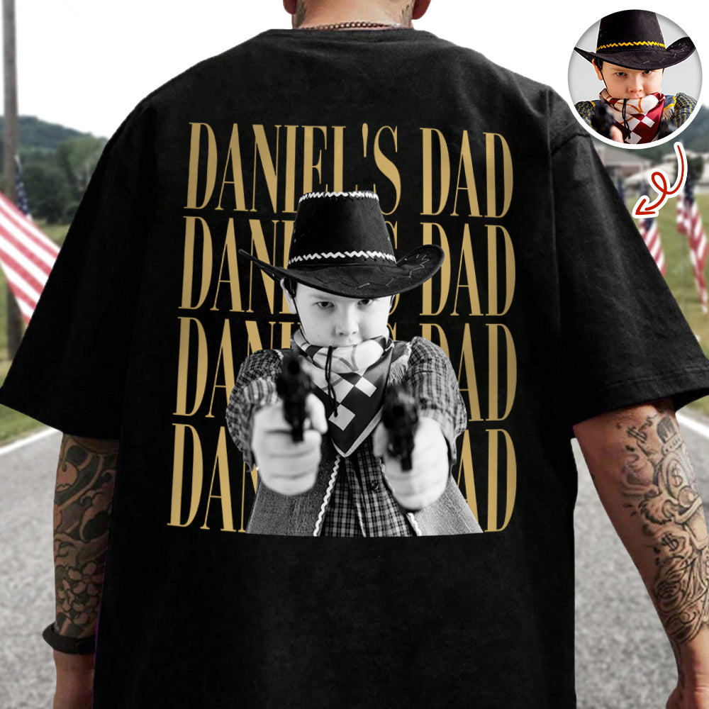 Personalized Vintage Photo Dad, Mom, Grandpa, Grandma Family Back Dark Shirt HA75 921522